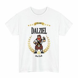 ScotsTee Shop Scottish Dalziel Clan Tartan T-Shirt - Motto Scotsman