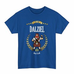 ScotsTee Shop Scottish Dalziel Clan Tartan T-Shirt - Motto Scotsman
