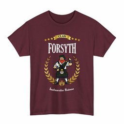 ScotsTee Shop Scottish Forsyth Clan Tartan T-Shirt - Motto Scotsman