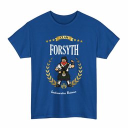 ScotsTee Shop Scottish Forsyth Clan Tartan T-Shirt - Motto Scotsman