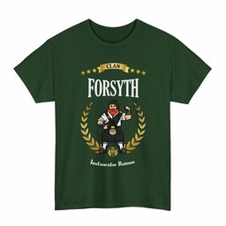 ScotsTee Shop Scottish Forsyth Clan Tartan T-Shirt - Motto Scotsman