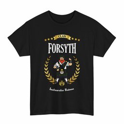 ScotsTee Shop Scottish Forsyth Clan Tartan T-Shirt - Motto Scotsman