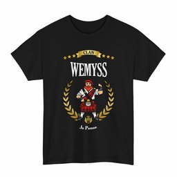 ScotsTee Shop Scottish Wemyss Clan Tartan T-Shirt - Motto Scotsman
