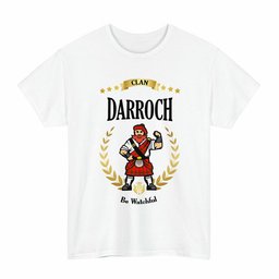 ScotsTee Shop Scottish Darroch (Gourock) Clan Tartan T-Shirt - Motto Scotsman