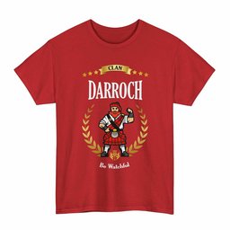 ScotsTee Shop Scottish Darroch (Gourock) Clan Tartan T-Shirt - Motto Scotsman