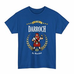 ScotsTee Shop Scottish Darroch (Gourock) Clan Tartan T-Shirt - Motto Scotsman
