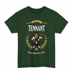 ScotsTee Shop Scottish Tennant Clan Tartan T-Shirt - Motto Scotsman