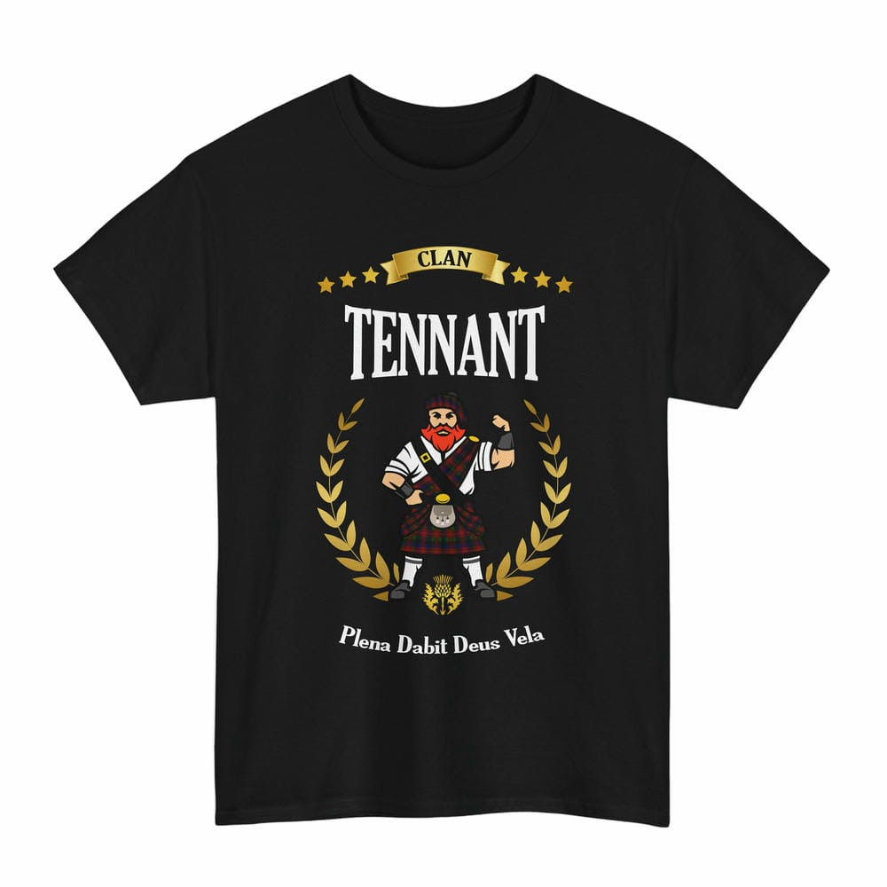 ScotsTee Shop Scottish Tennant Clan Tartan T-Shirt - Motto Scotsman
