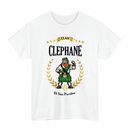 ScotsTee Shop Scottish Clephane (or Clephan) Clan Tartan T-Shirt - Motto Scotsman