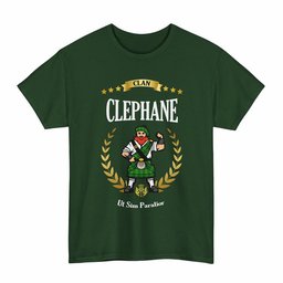 ScotsTee Shop Scottish Clephane (or Clephan) Clan Tartan T-Shirt - Motto Scotsman