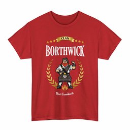 ScotsTee Shop Scottish Borthwick Clan Tartan T-Shirt - Motto Scotsman