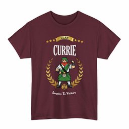 ScotsTee Shop Scottish Currie Clan Tartan T-Shirt - Motto Scotsman