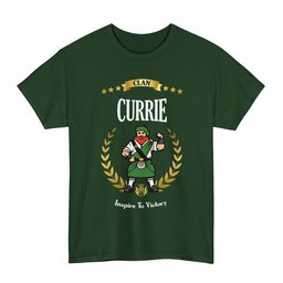ScotsTee Shop Scottish Currie Clan Tartan T-Shirt - Motto Scotsman