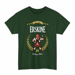 ScotsTee Shop Scottish Erskine Clan Tartan T-Shirt - Motto Scotsman