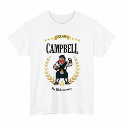 ScotsTee Shop Scottish Campbell Clan Tartan T-Shirt - Motto Scotsman
