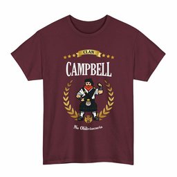 ScotsTee Shop Scottish Campbell Clan Tartan T-Shirt - Motto Scotsman