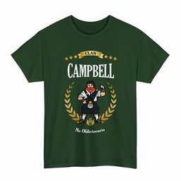 ScotsTee Shop Scottish Campbell Clan Tartan T-Shirt - Motto Scotsman