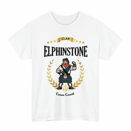 ScotsTee Shop Scottish Elphinstone Clan Tartan T-Shirt - Motto Scotsman