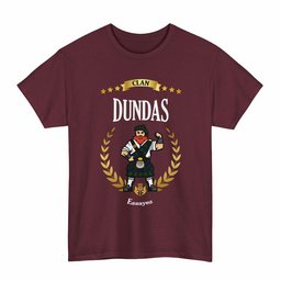 ScotsTee Shop Scottish Dundas Clan Tartan T-Shirt - Motto Scotsman