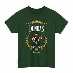 ScotsTee Shop Scottish Dundas Clan Tartan T-Shirt - Motto Scotsman