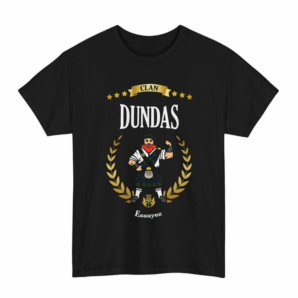 ScotsTee Shop Scottish Dundas Clan Tartan T-Shirt - Motto Scotsman
