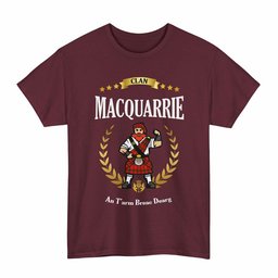 ScotsTee Shop Scottish MacQuarrie Clan Tartan T-Shirt - Motto Scotsman