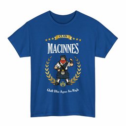 ScotsTee Shop Scottish MacInnes Clan Tartan T-Shirt - Motto Scotsman