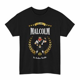 ScotsTee Shop Scottish Malcolm (or MacCallum) Clan Tartan T-Shirt - Motto Scotsman