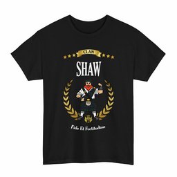 ScotsTee Shop Scottish Shaw (of Tordarroch) Clan Tartan T-Shirt - Motto Scotsman