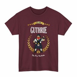 ScotsTee Shop Scottish Guthrie Clan Tartan T-Shirt - Motto Scotsman
