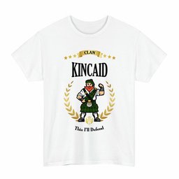 ScotsTee Shop Scottish Kincaid Clan Tartan T-Shirt - Motto Scotsman