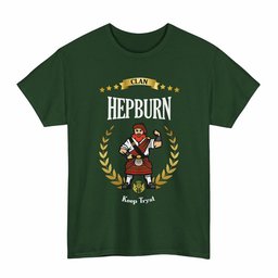 ScotsTee Shop Scottish Hepburn Clan Tartan T-Shirt - Motto Scotsman