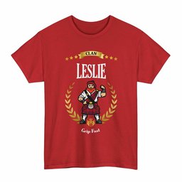 ScotsTee Shop Scottish Leslie Clan Tartan T-Shirt - Motto Scotsman