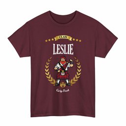 ScotsTee Shop Scottish Leslie Clan Tartan T-Shirt - Motto Scotsman