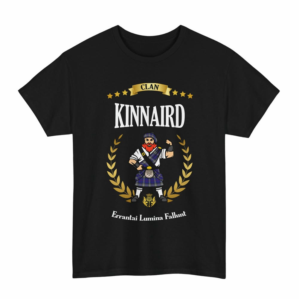 ScotsTee Shop Scottish Kinnaird Clan Tartan T-Shirt - Motto Scotsman