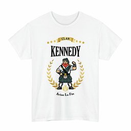 ScotsTee Shop Scottish Kennedy Clan Tartan T-Shirt - Motto Scotsman