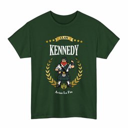 ScotsTee Shop Scottish Kennedy Clan Tartan T-Shirt - Motto Scotsman
