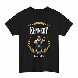 ScotsTee Shop Scottish Kennedy Clan Tartan T-Shirt - Motto Scotsman