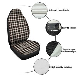 ScotsTee Shop Scottish Brodie Black & White Clan Crest Tartan Car Seat Covers