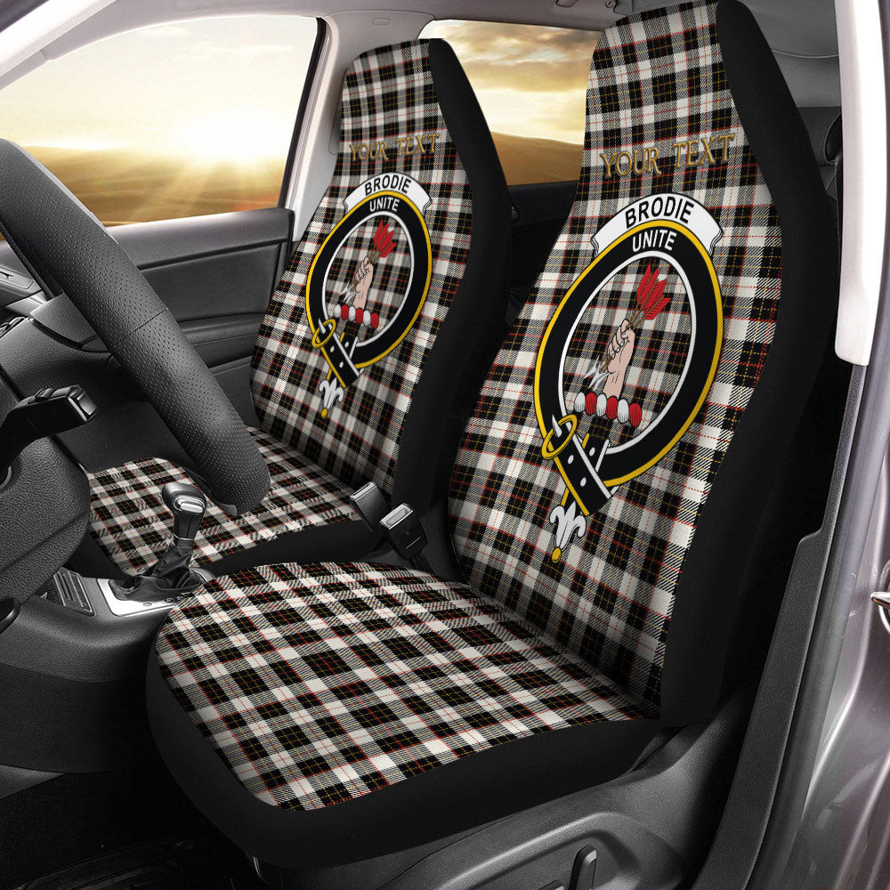 ScotsTee Shop Scottish Brodie Black & White Clan Crest Tartan Car Seat Covers