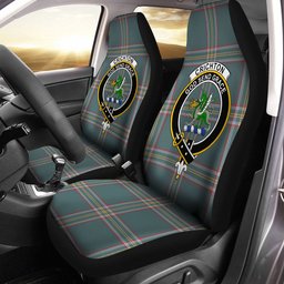 ScotsTee Shop Scottish Crichton (Creighton) Weathered Clan Crest Tartan Car Seat Covers