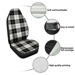 ScotsTee Shop Scottish Erskine Black & White Clan Crest Tartan Car Seat Covers