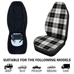 ScotsTee Shop Scottish Erskine Black & White Clan Crest Tartan Car Seat Covers