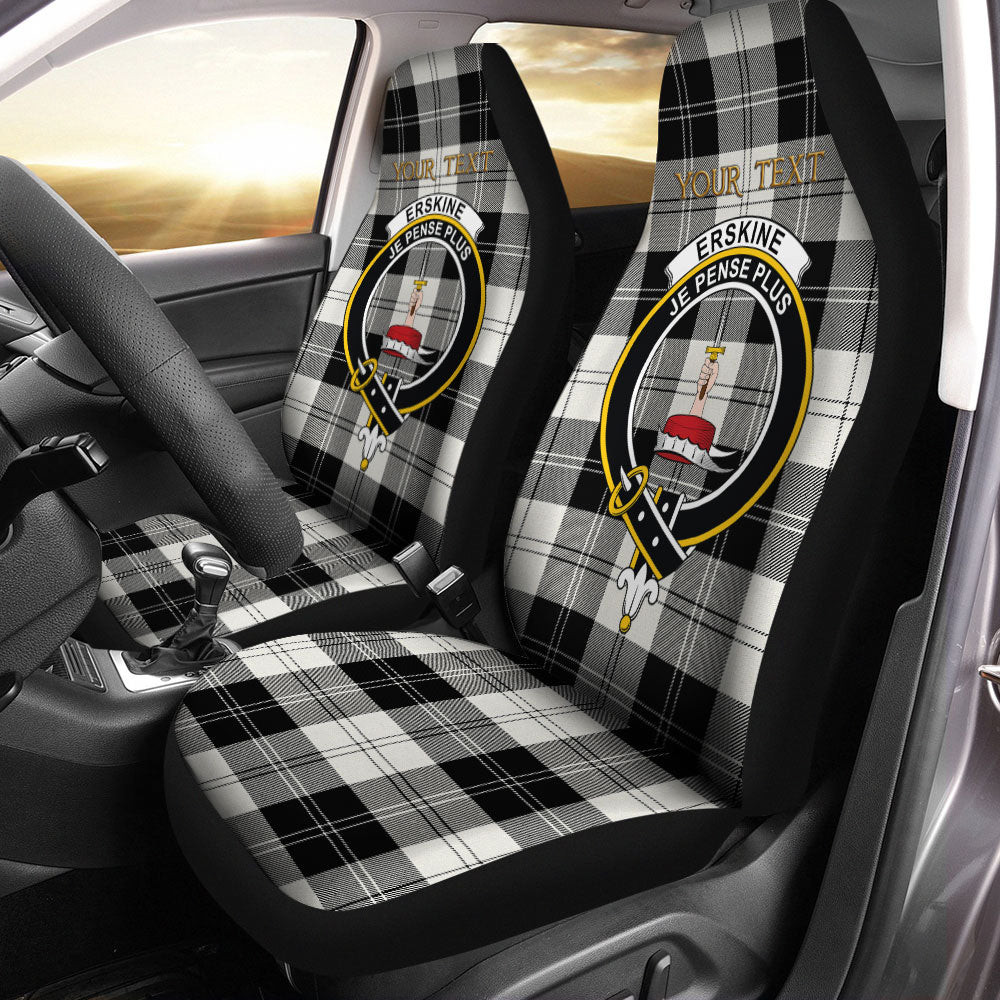 ScotsTee Shop Scottish Erskine Black & White Clan Crest Tartan Car Seat Covers