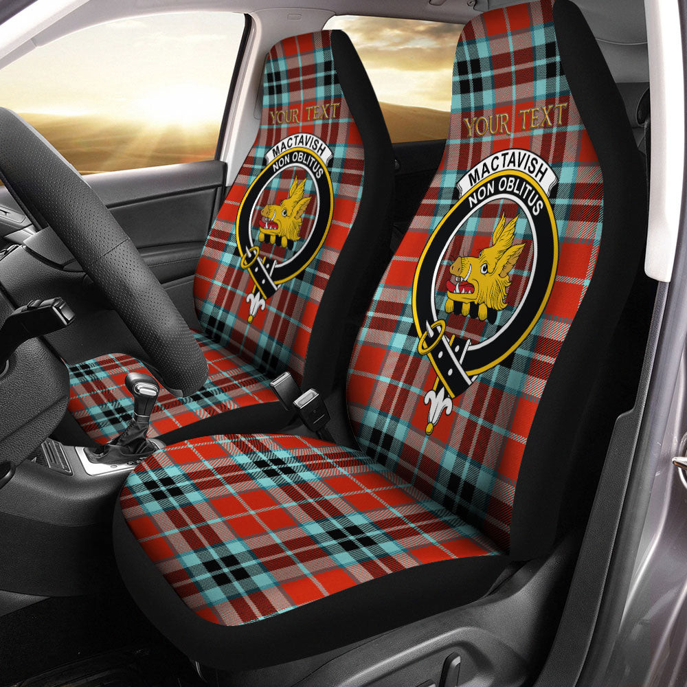 ScotsTee Shop Scottish MacTavish Weathered Clan Crest Tartan Car Seat Covers