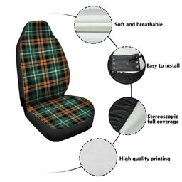 ScotsTee Shop Scottish Ramsay Orange Modern Clan Crest Tartan Car Seat Covers