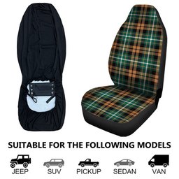 ScotsTee Shop Scottish Ramsay Orange Modern Clan Crest Tartan Car Seat Covers
