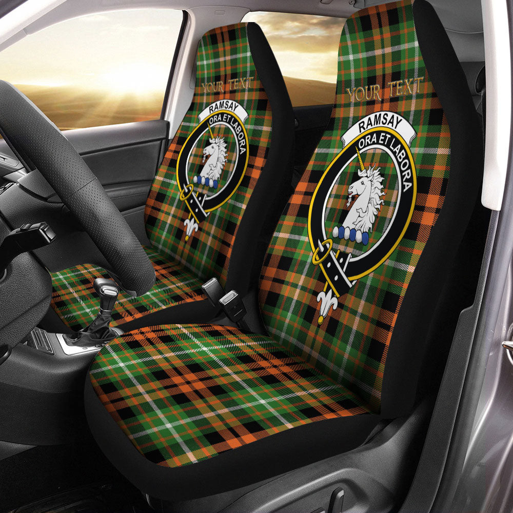 ScotsTee Shop Scottish Ramsay Orange Ancient Clan Crest Tartan Car Seat Covers