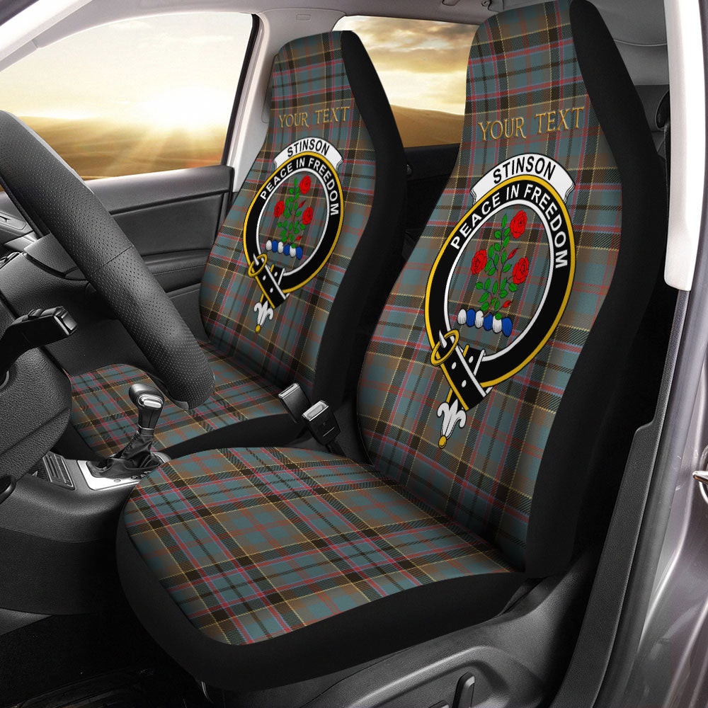 ScotsTee Shop Scottish Stinson (Stephenson Stevenson) Weathered Clan Crest Tartan Car Seat Covers