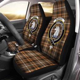 ScotsTee Shop Scottish Ramsay Orange Weathered Clan Crest Tartan Car Seat Covers